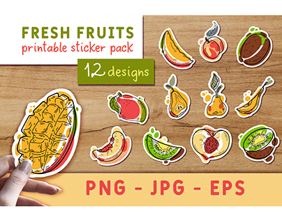 Doodle Fruits sticker pack
