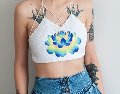 Hand embroidered top