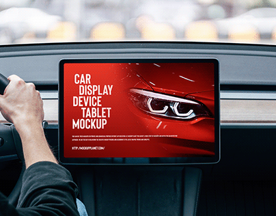 Free Car Display Tablet Mockup