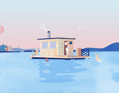 Kok Sauna Boats - Brand Illustration