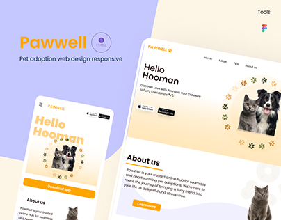 PAWWELL- Responsive landing page for dektop & web app