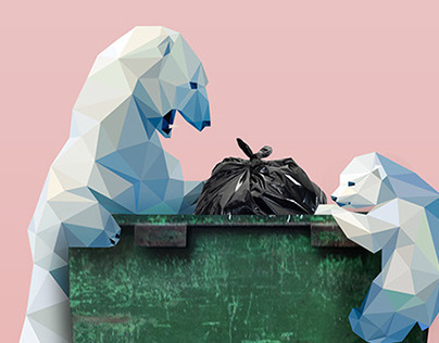 Endangered species illustration. Polar bears
