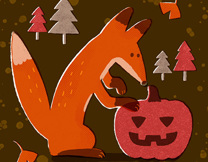 fox and pumpkin
