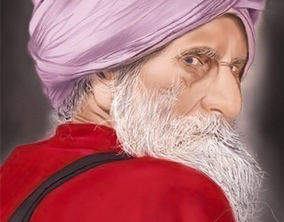 Old Sikh Men (Iphone Painting)