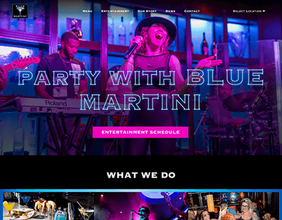 Blue Martini Website Mockup