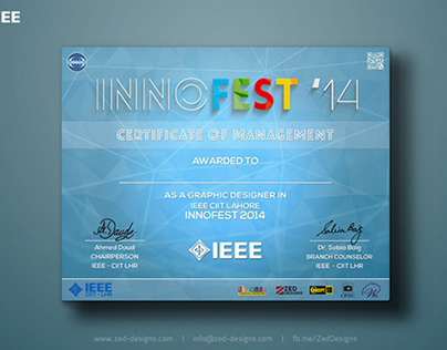 IEEE INNOFEST 2014 - Certificates