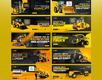 Heavy Machinery Social Media And Web Banner Design