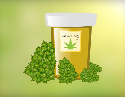 Mr Nice Guy Marijuana Bud Vector Illustration