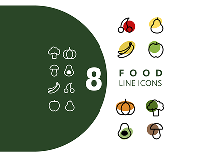 Line ICONS FOOD Healthy