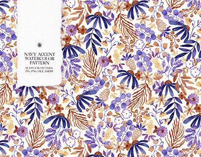 Navy Accent Watercolor Pattern