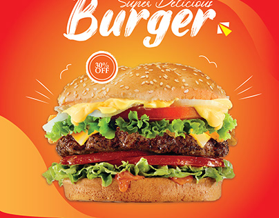 fast food burger social media post template