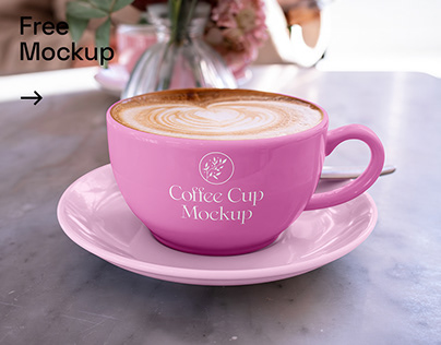 Free Wide Coffee Cup Mockup