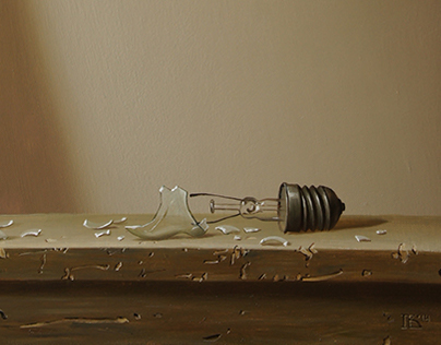 "Still-life with  broken light bulb" 