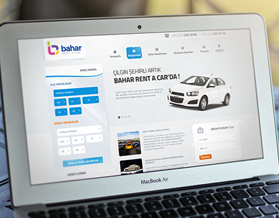 Bahar Rent a Car Web Interface Design