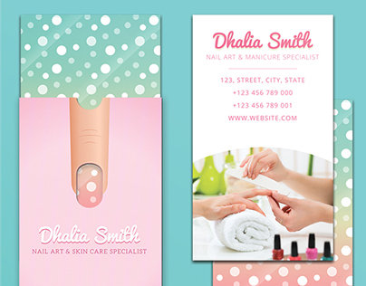 Nail Art/Manicure Business Card with Sleeve