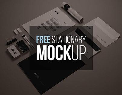 Free Stationary Mockup (Psd Smart Object)