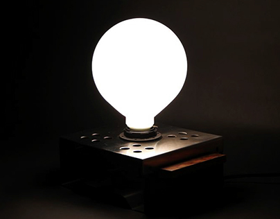 Industrial table lamp from fondue base
