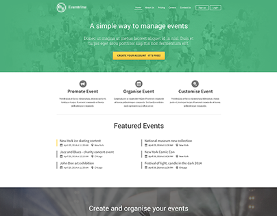 Event organiser home page