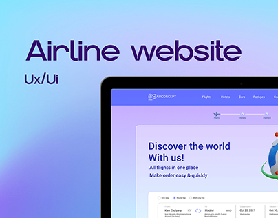 Airline website, search results page