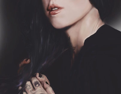 Portrait of Kat Von D Illustrated in Adobe Photoshop