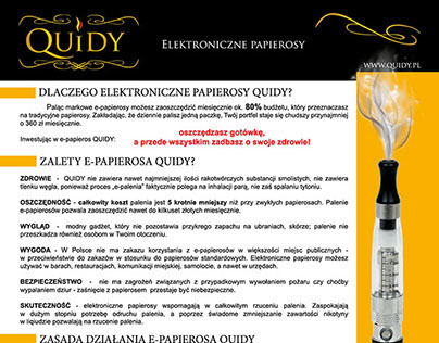 Electronic Cigarettes QUIDY - leaflet 