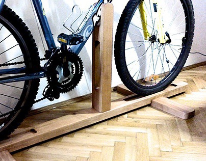 wooden rack for bikes