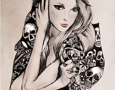 Fashion Illustration-Skull Girl