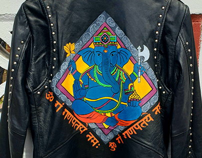 HAND PAINTED LEATHER JACKET