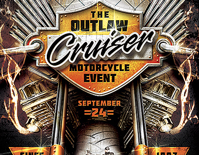 Outlaw Motorcycle Event Flyer Template