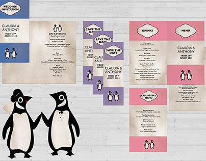 Penguin Book Themed Wedding Stationary