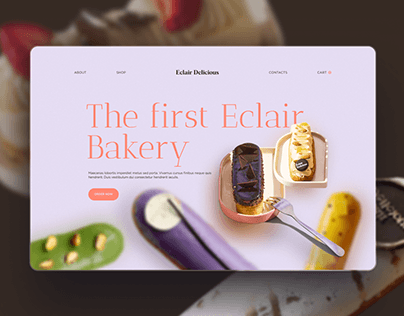 Website for the "Eclair Delicious" bakery