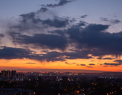 Breathtaking view of the sunset over Krasnoyarsk!