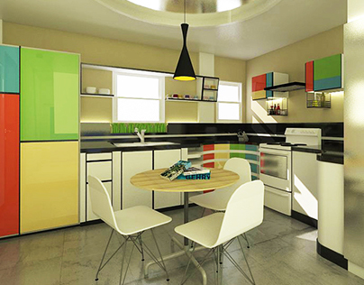Piet Mondrian Kitchen + Dining Area