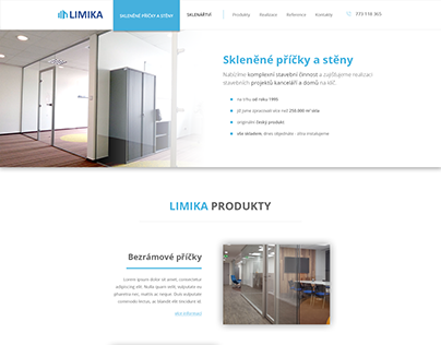 Corporate website for glasswork company Limika