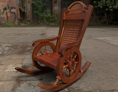 Wooden rocking chair model