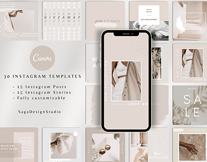 Minimal Instagram templates for Canva