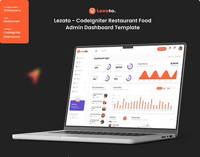 Lezato - CodeIgniter Restaurant Food Admin Dashboard
