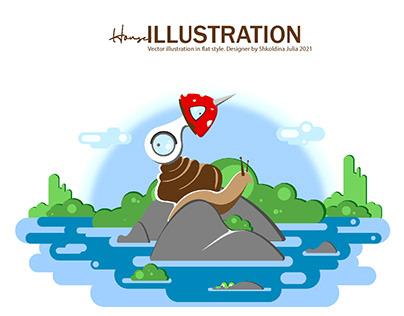 House Illustration. Illustration of a snail.