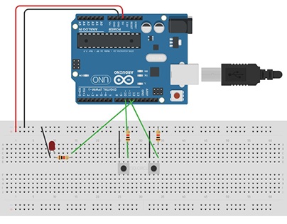 Arduino Based Led Pushbutton Project