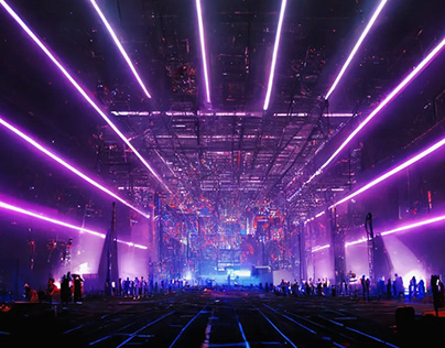 Media and SFX heavy stage design with LED header