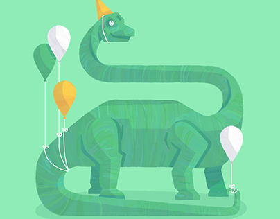 Illustrated Dinosaur Birthday Cards