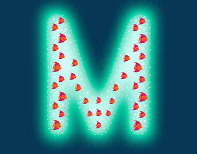 Ocean Inspired Letter "M"