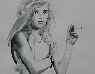 smoking girl; inspired by Sally Mann photo