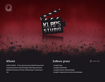 Klaps Studio - projekt logo, wizytówek, strony www