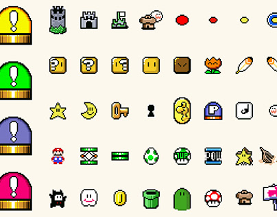 Elements from the old arcade game Super Mario World