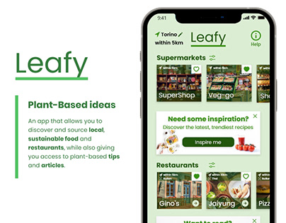 Leafy app (plant-based food)