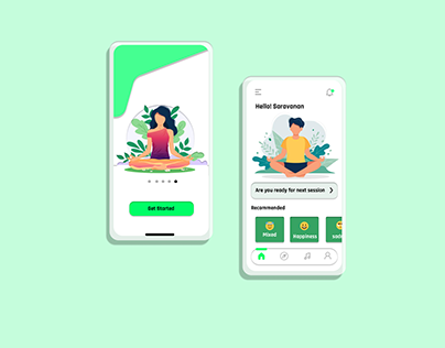 Meditation app concept