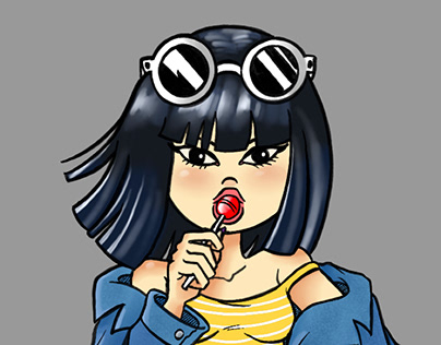 Cute Girl with Lollipop