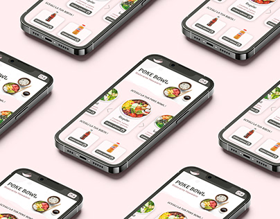 UI Design concept per Poke Bowl restaurant