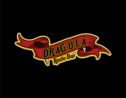 Logotipo y diseño de menú Drag-u-la Resto Bar